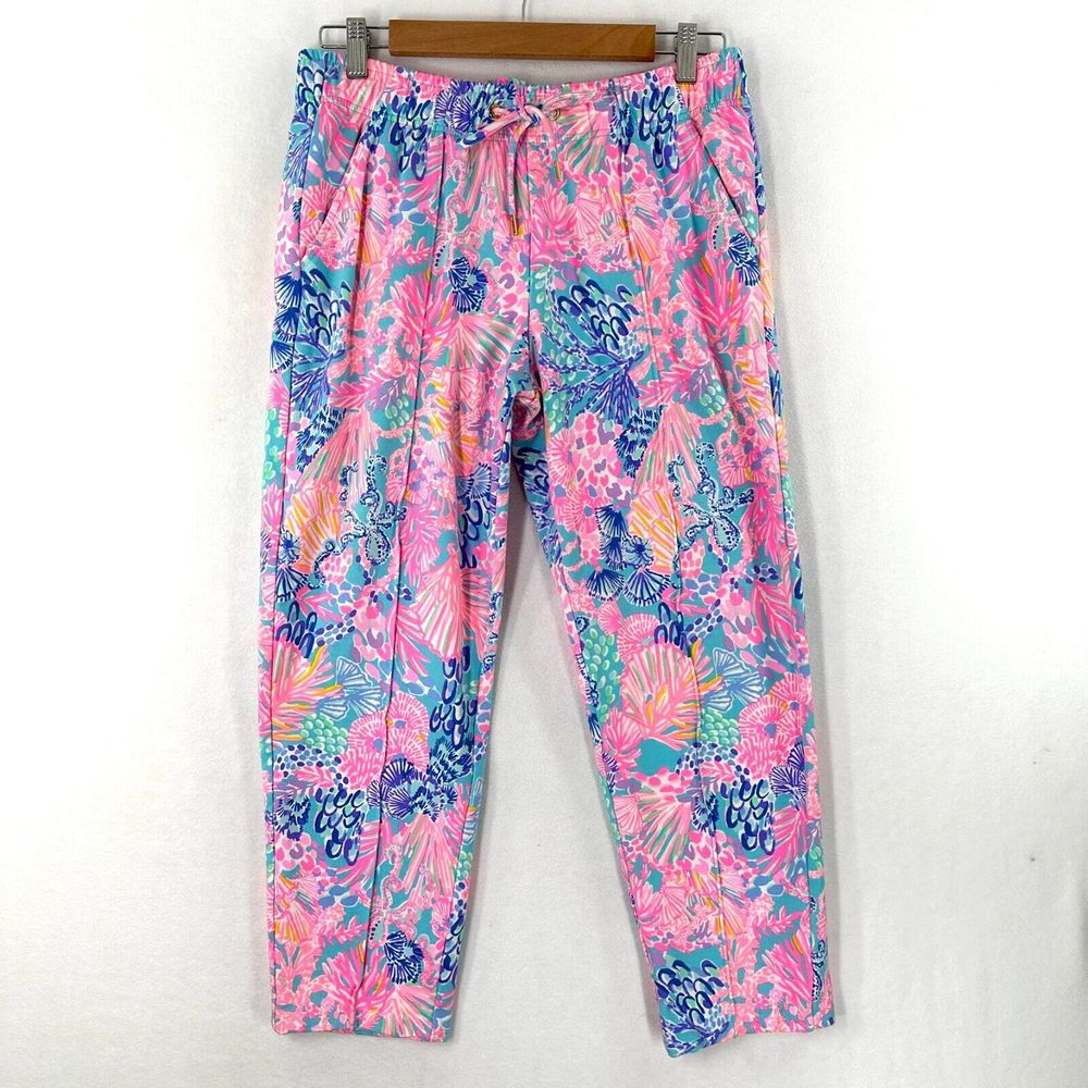 Lilly Pulitzer Emora Knit Pant Multi Splendor In The Sand Size M *Hemmed